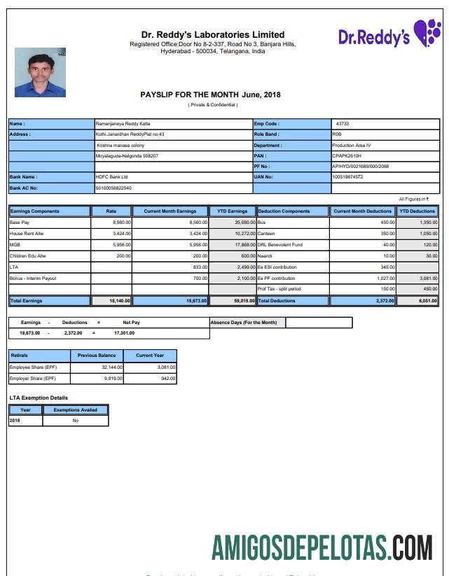 Imprimível Modelo Word e PDF de recibo de pagamento de laboratório